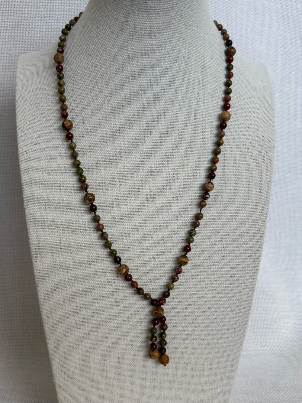 Vintage Natural Gemstone Necklace with 1/20th 14kt Gold Plate 18"